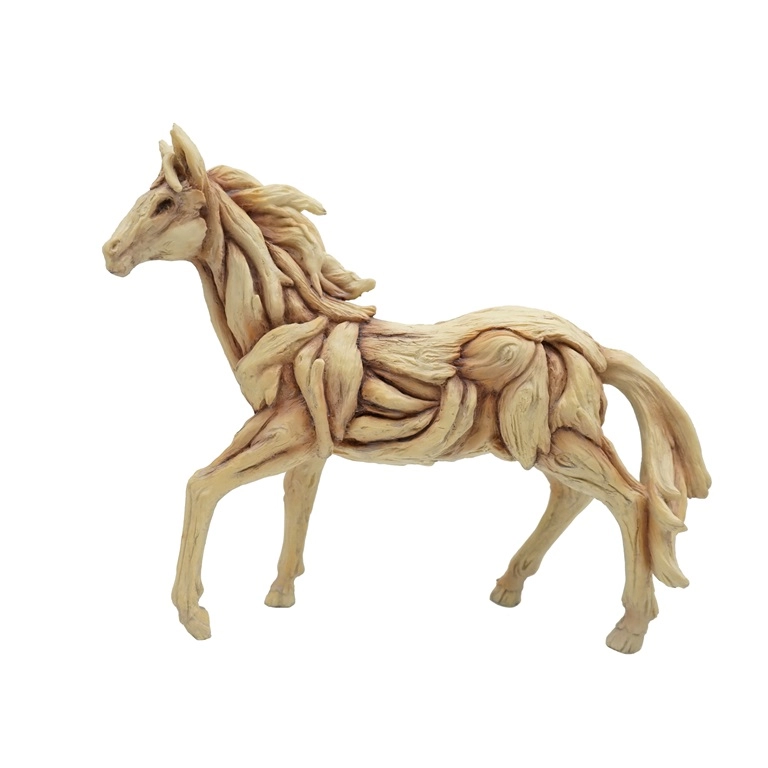 Статуя лошади в деревенском стиле с корягой из смолы