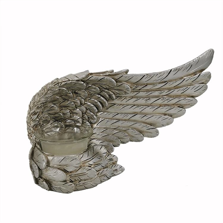 Смола серебряная статуэтка крыла ангела подсвечник