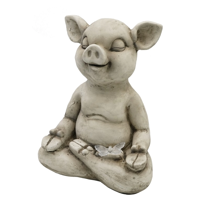 Медитирующая йога-свинка MGO Garden Статуэтка