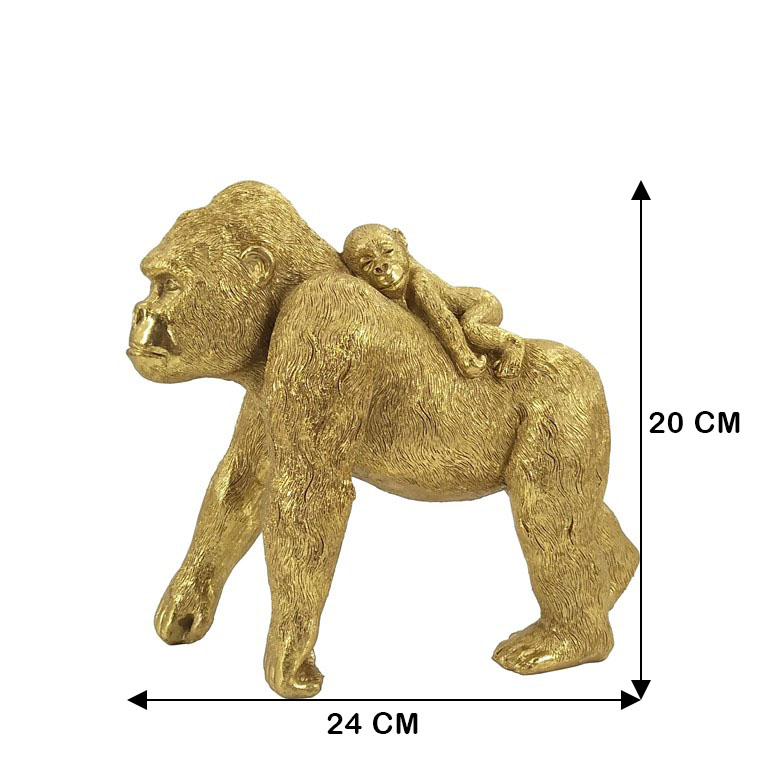 Статуя золотой гориллы из смолы