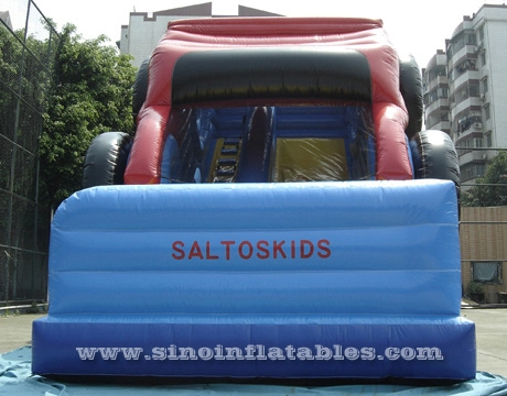 21-дюймовая надувная автомобильная горка для детей с большими колесами и полной печатью для развлечений на заднем дворе