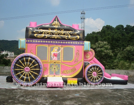 Надувной домик принцессы для детской вечеринки с горкой из сертифицированного материала N нити от завода Sino Inflatables