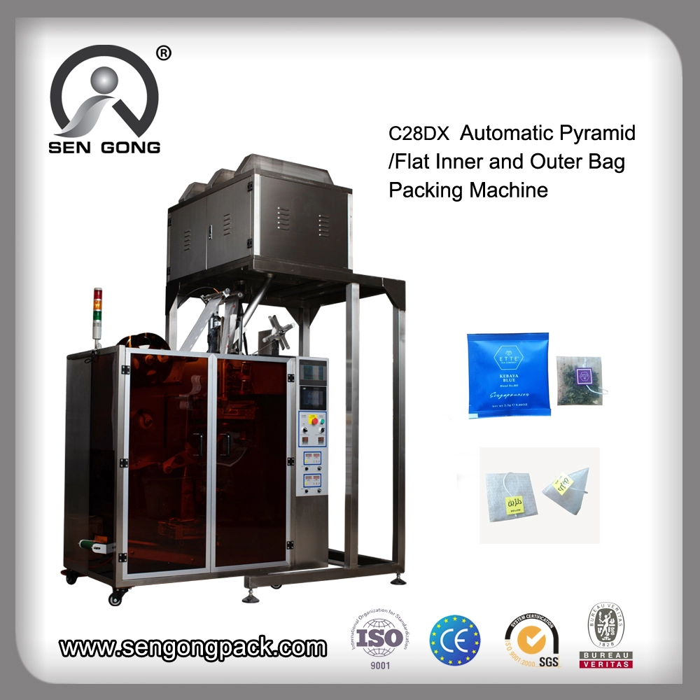 C28DX Автоматическая машина для запечатывания пирамидок/плоских чайных пакетиков из PLA
