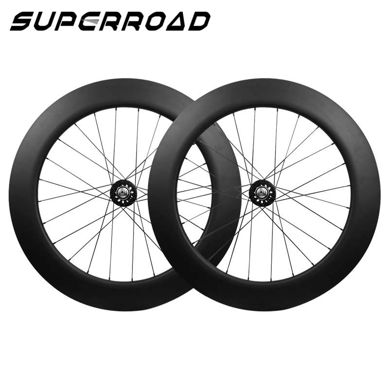 Комплект односкоростных колес Superroad для велосипеда с карбоновыми гусеницами 80 мм