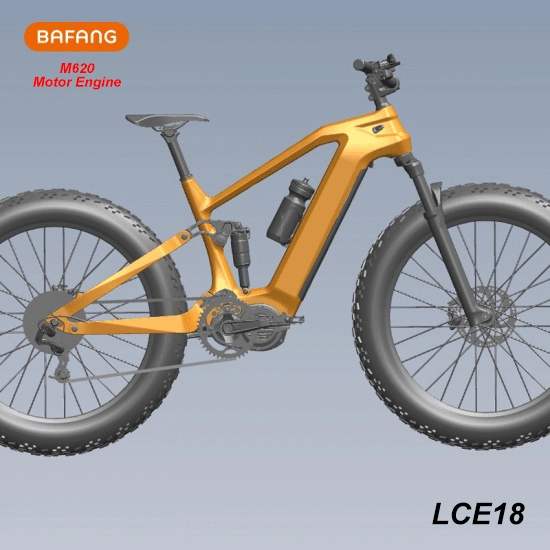 Новая рама велосипеда с полной подвеской LightCarbon, подходит для двигателя Bafang M620