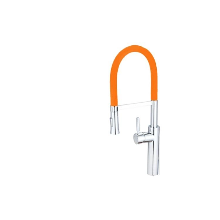 Кухонный смеситель для раковины оранжевого цвета с одной ручкой