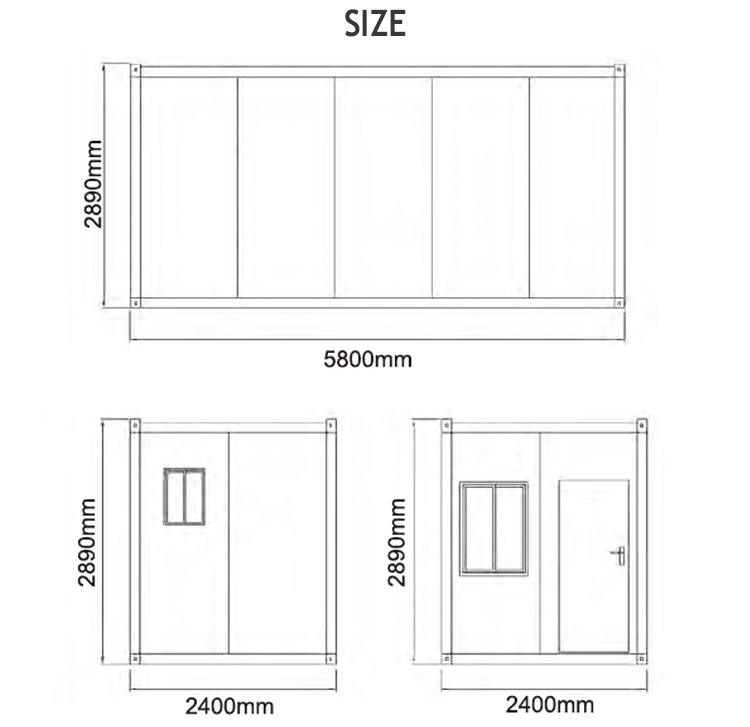 Размер контейнерного дома в плоской упаковке