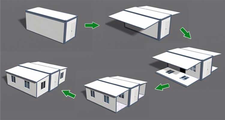 Легко собрать расширяемый передвижной дом складной контейнерный дом