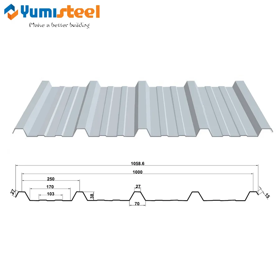 Высокоребристая металлическая крыша трапециевидного цвета для стальных зданий