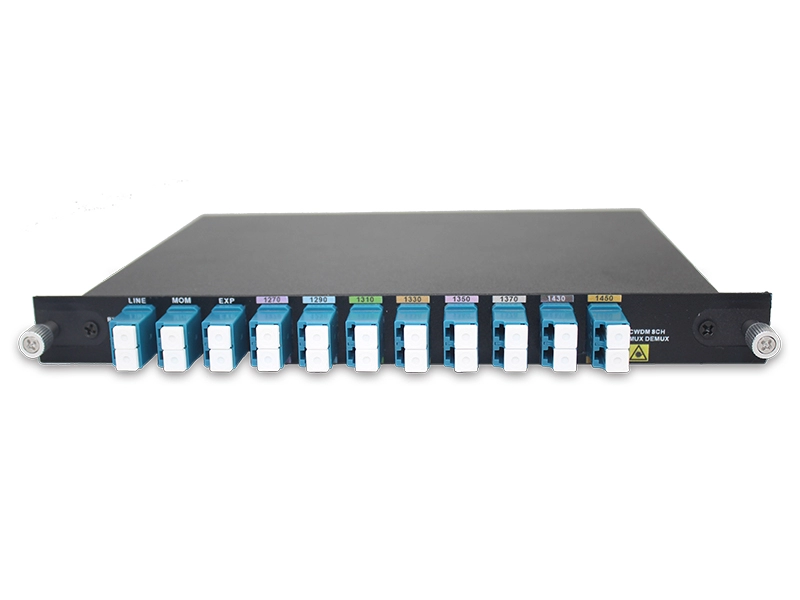 Двухволоконный 8-канальный 1270–1450 нм (пропуск 1390/1410 нм) CWDM MUX DEMUX с монитором и EXP, LC/UPC, подключаемым блоком LGX
