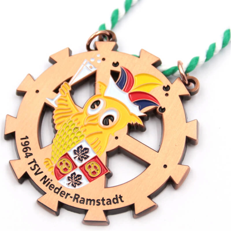 Изготовленная на заказ сувенирная медаль из цинкового сплава с веревкой