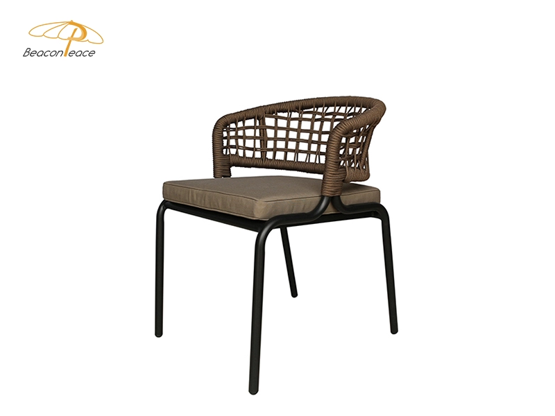 Штабелируемый садовый стул с алюминиевой рамой для патио на открытом воздухе, обеденный садовый стул