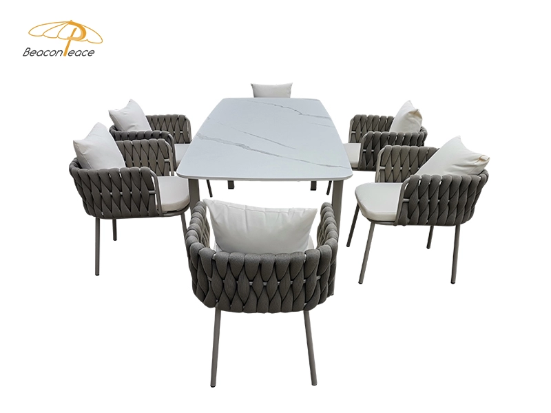 Садовая алюминиевая мебель, набор веревочных столов для наружного патио