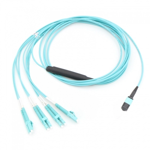8-волоконный дуплексный многомодовый оптоволоконный кабель MPO-4LC OM3 с разветвляющимся/разрывным кабелем