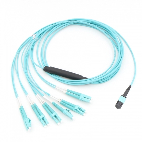 12-волоконный дуплексный многомодовый оптоволоконный кабель MPO-6LC OM3 с разветвляющимся/разрывным кабелем