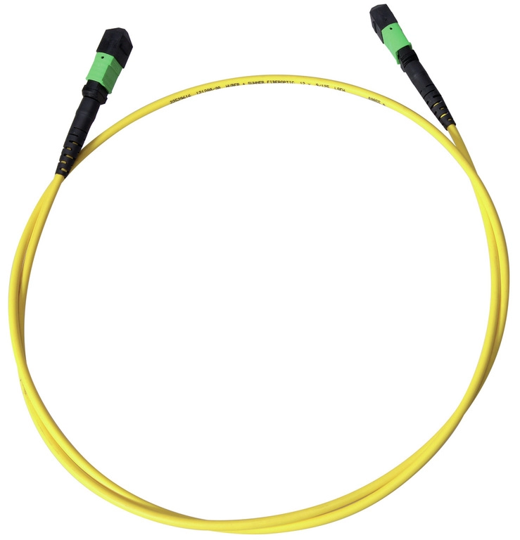 8-волоконный MPO (штекер)-MPO (штекер) 9/125 мкм, одномодовый оптоволоконный кабель
